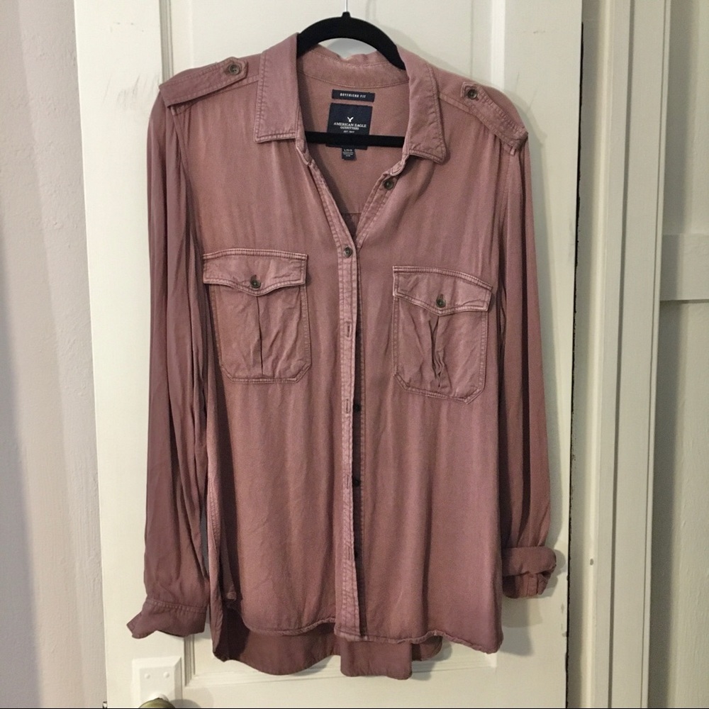 Dusty Rose Colored Boyfriend Shirt